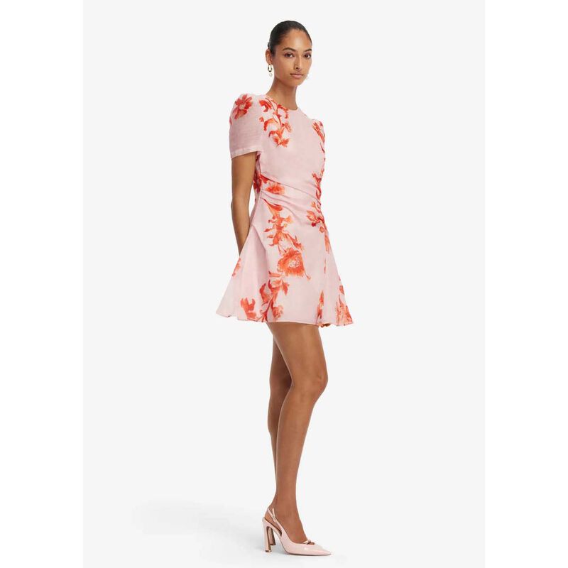LEO LIN Elyse Short Sleeve Mini Dress - Magnolia Print image number 3